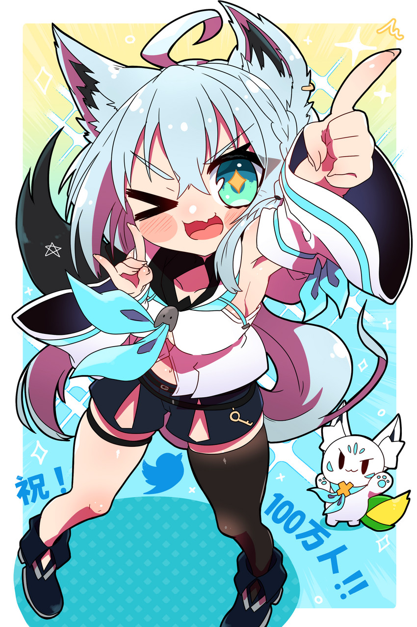 shirakami fubuki and sukonbu (hololive) drawn by sakuramochi_(sakura_frappe)