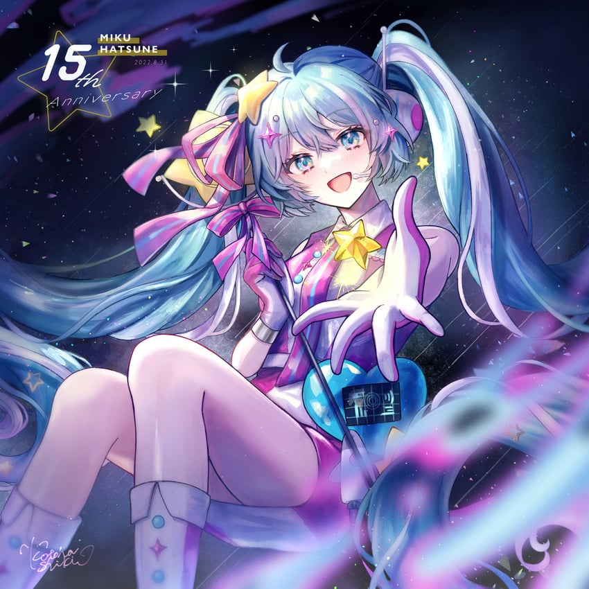 hatsune miku and magical mirai miku (vocaloid and 1 more) drawn by kotoha_shiki