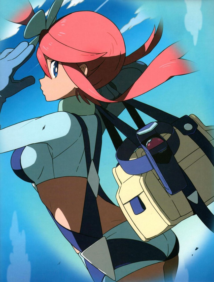 skyla (pokemon and 1 more) drawn by oomura_yuusuke