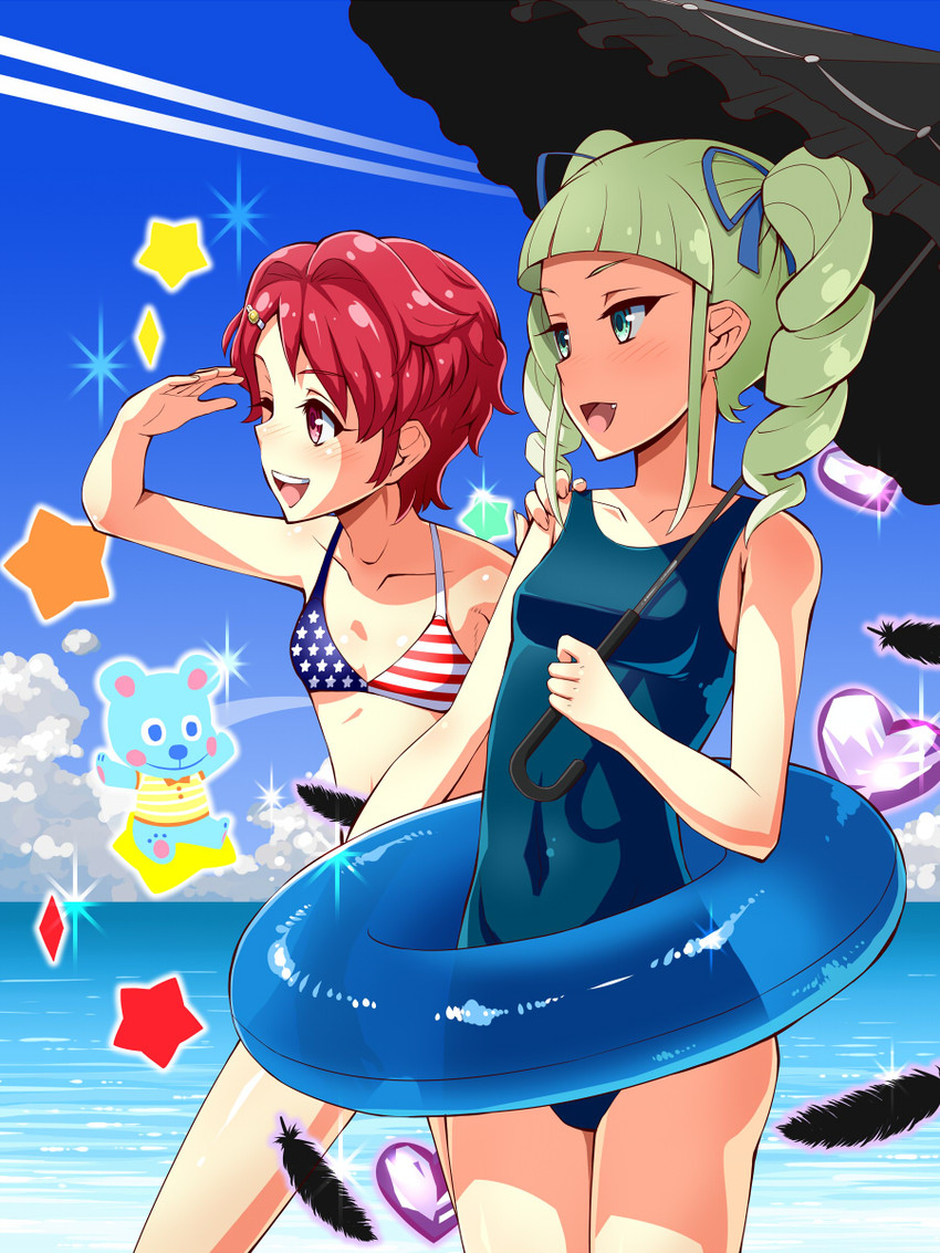 todo yurika and ichinose kaede (aikatsu!) drawn by enoshima_iki