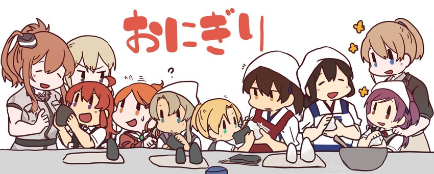 kaga, akagi, graf zeppelin, saratoga, hagikaze, and 5 more (kantai collection) drawn by betchan