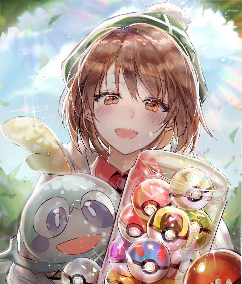 gloria and sobble (pokemon and 1 more) drawn by ku_ha