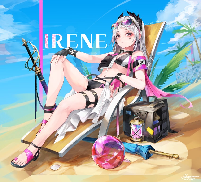 irene (arknights) drawn by milktea_wegan