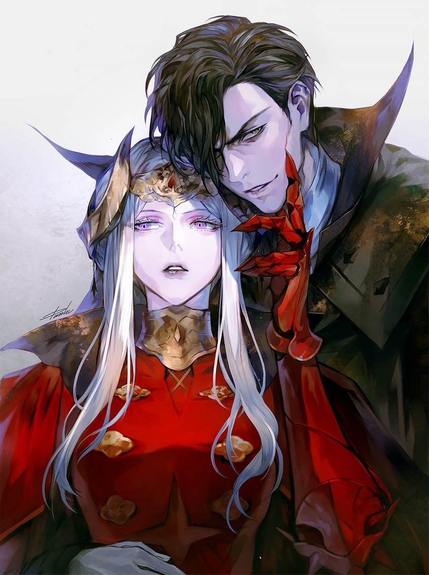 edelgard von hresvelg and hubert von vestra (fire emblem and 1 more) drawn by danhu