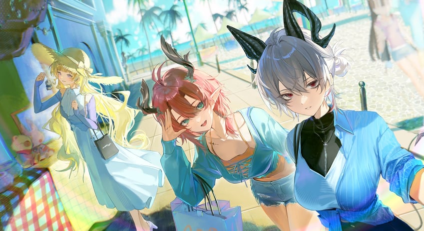 zani, phoebe, and ciaccona (wuthering waves) drawn by harui_(hr_x9_)