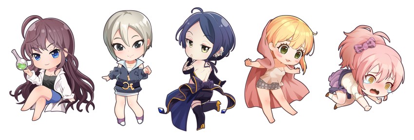 jougasaki mika, ichinose shiki, hayami kanade, miyamoto frederica, and shiomi syuko (idolmaster and 2 more) drawn by dopamine70