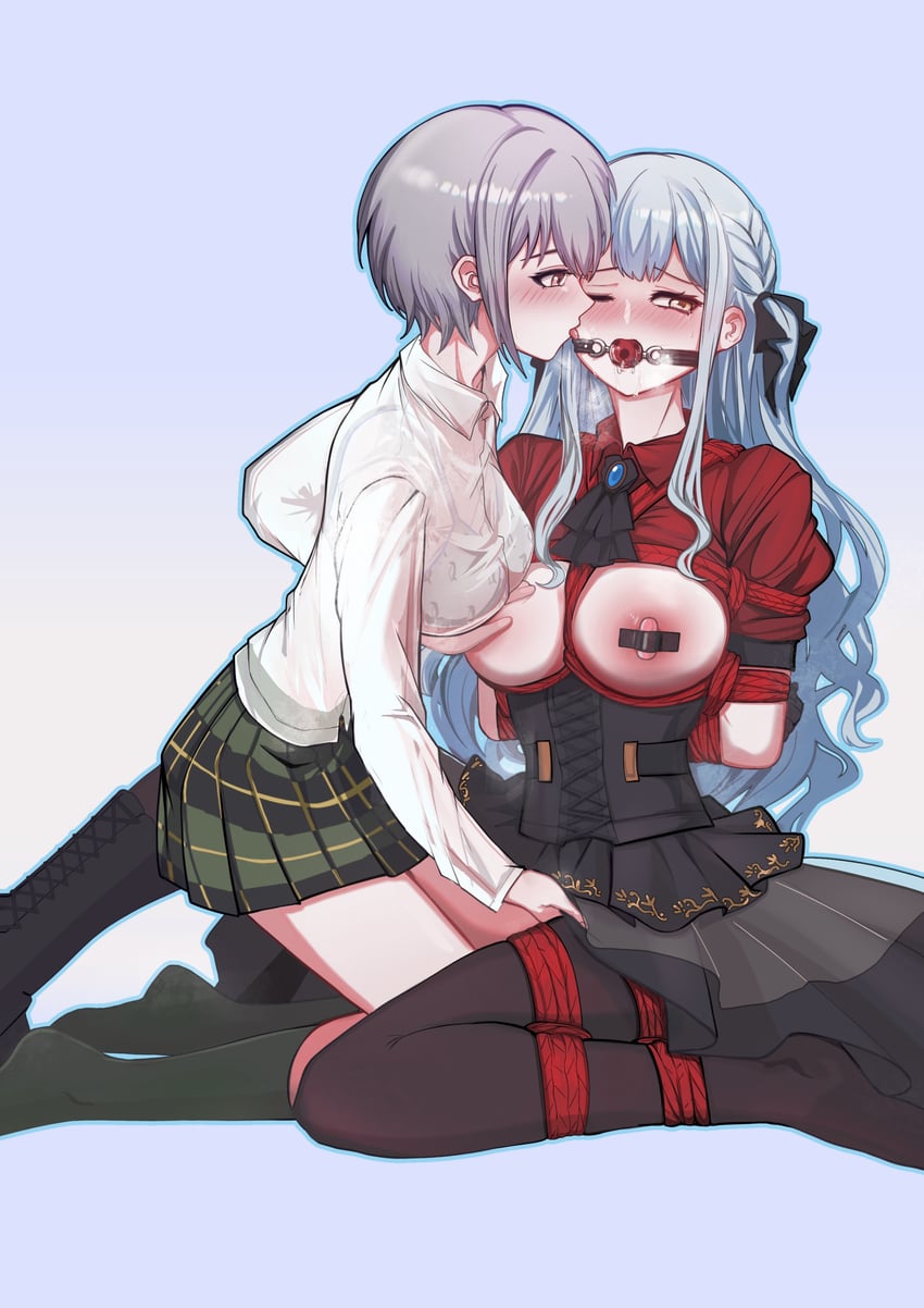 togawa sakiko, takamatsu tomori, and oblivionis (bang dream! and 1 more) drawn by turtleheart5
