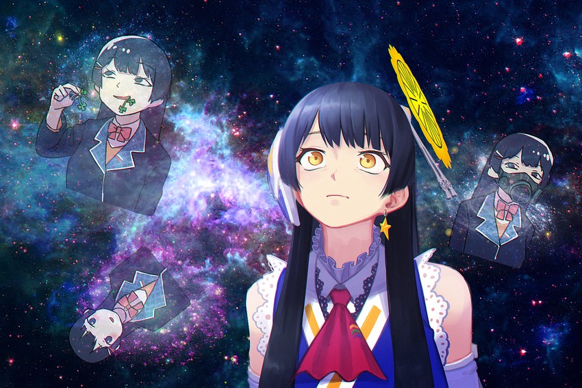 tsukino mito and weatheroid (nijisanji and 2 more) drawn by yue_(tada_no_saboten)