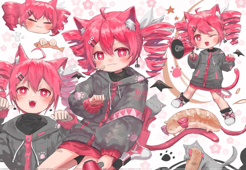 kasane teto and kasane neko (utau and 1 more) drawn by qiu-k_(qiukkon)