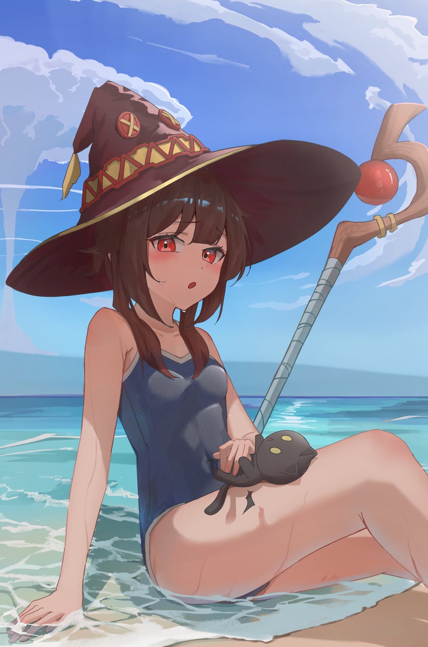 megumin and chomusuke (kono subarashii sekai ni shukufuku wo!) drawn by shiraiyu