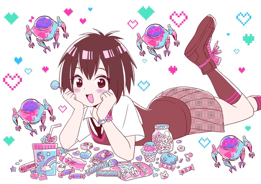 peni parker and sp//dr (marvel and 3 more) drawn by nagano_rira