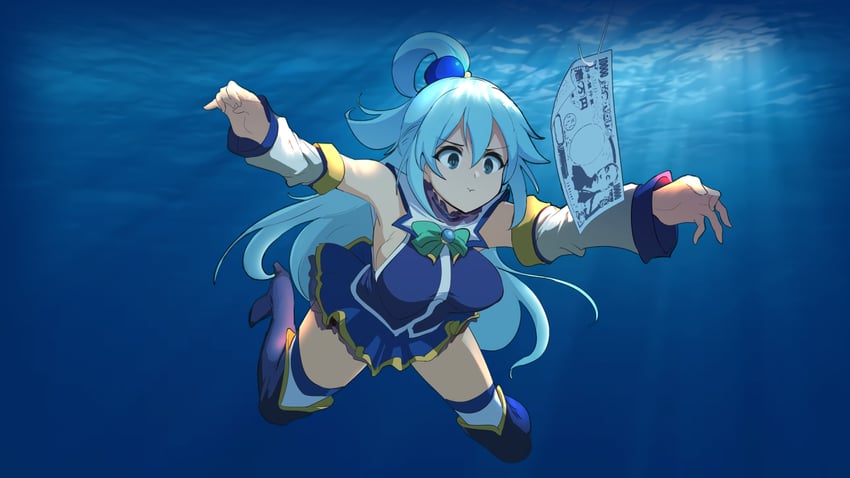 aqua (kono subarashii sekai ni shukufuku wo! and 2 more) drawn by momio