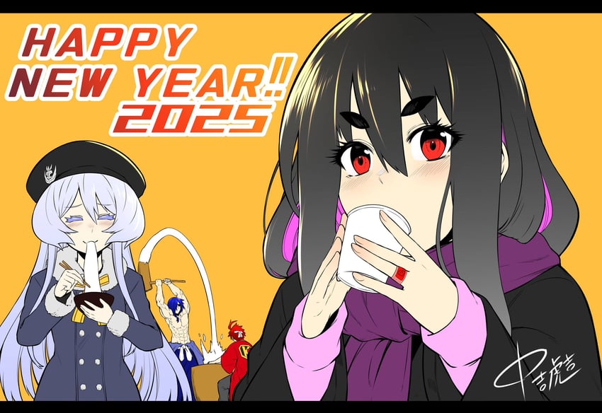 yihdra arvoln, asagaki togo, teltina liz wagrel alvarost, and lowji mist (sentai red ga isekai de boukensha ni naru) drawn by nakayoshi_koyoshi