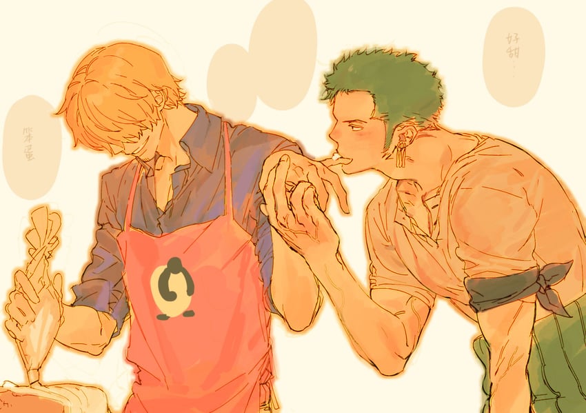 roronoa zoro and sanji (one piece) drawn by ynnn_m