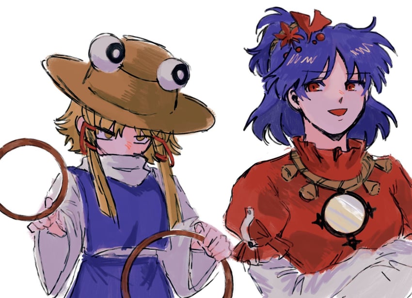 moriya suwako and yasaka kanako (touhou) drawn by ame_iru