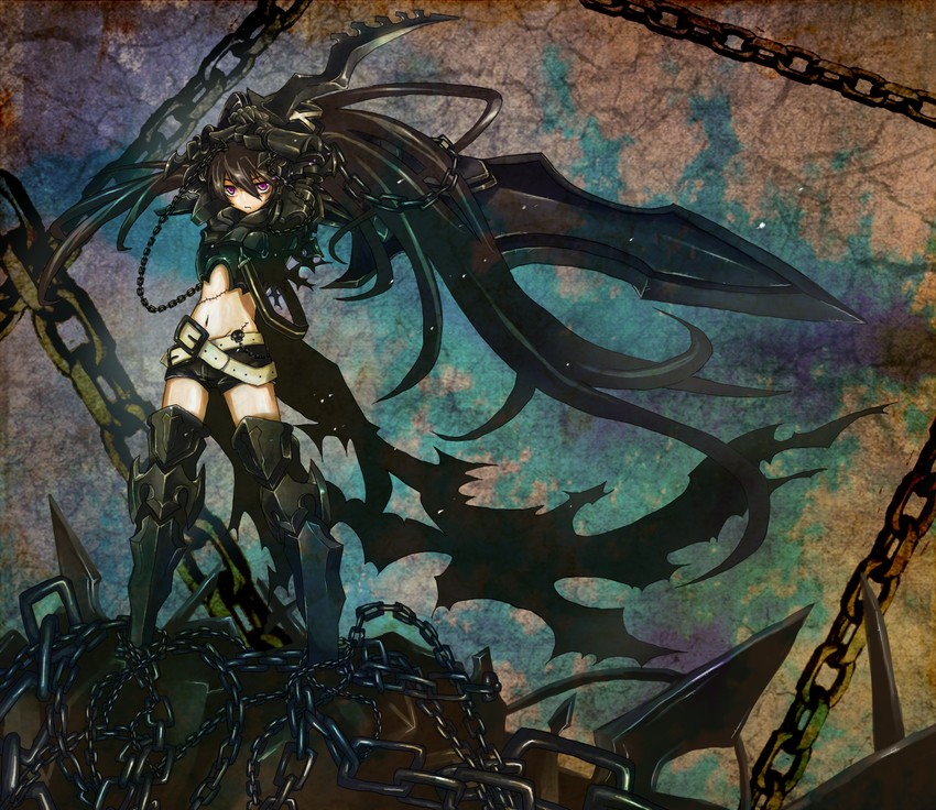 insane black rock shooter (black rock shooter) drawn by mameshiba29