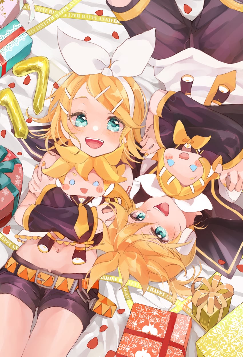 kagamine rin and kagamine len (vocaloid) drawn by mimi_mine