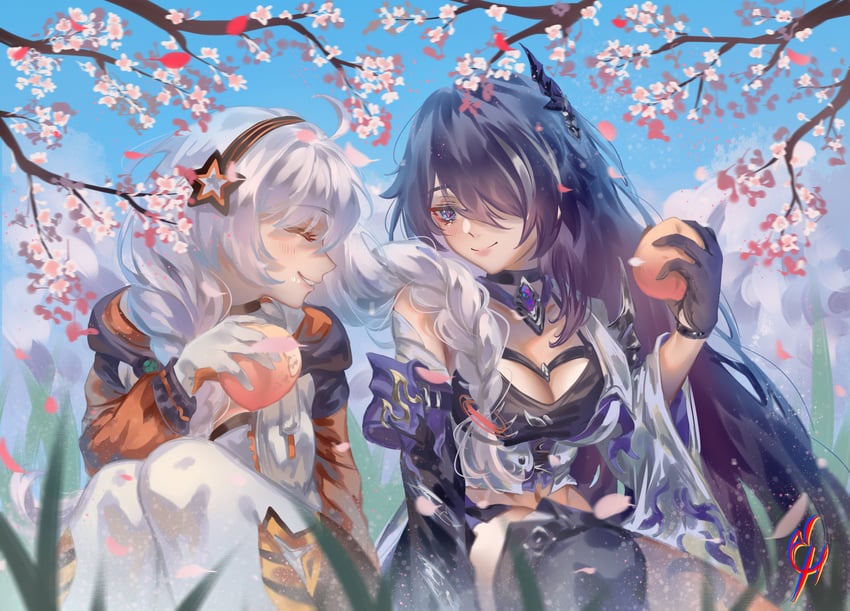 kiana kaslana and acheron (honkai and 2 more) drawn by coconuthound
