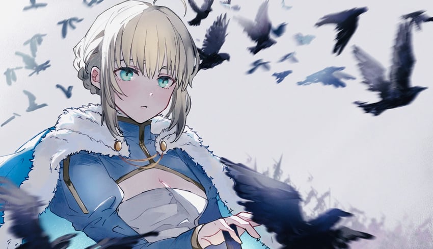 artoria pendragon and saber (fate and 3 more) drawn by nigiri
