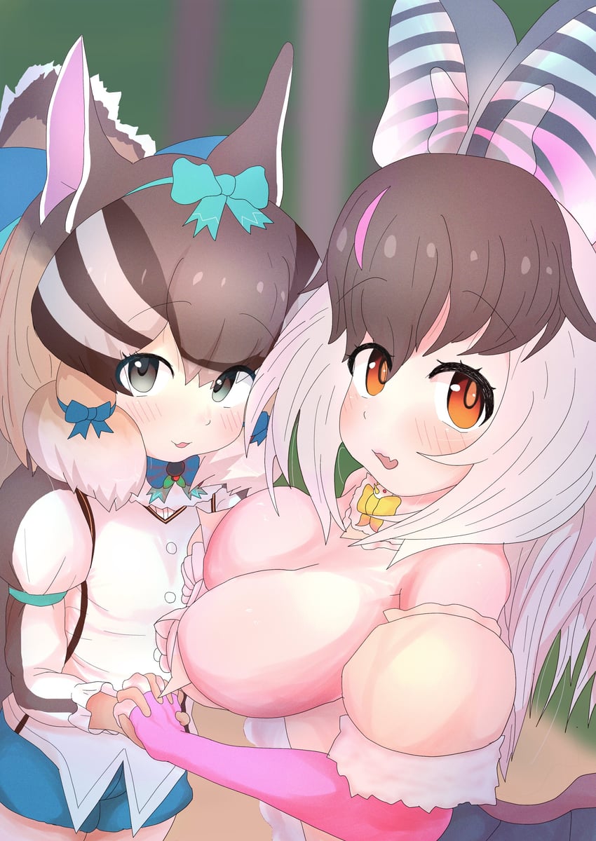 brown long-eared bat and siberian chipmunk (kemono friends and 1 more) drawn by nekomar_nknk