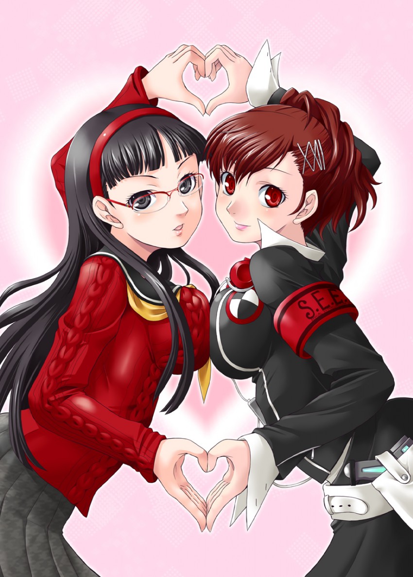 shiomi kotone and amagi yukiko (persona and 3 more) drawn by yaso_shigeru