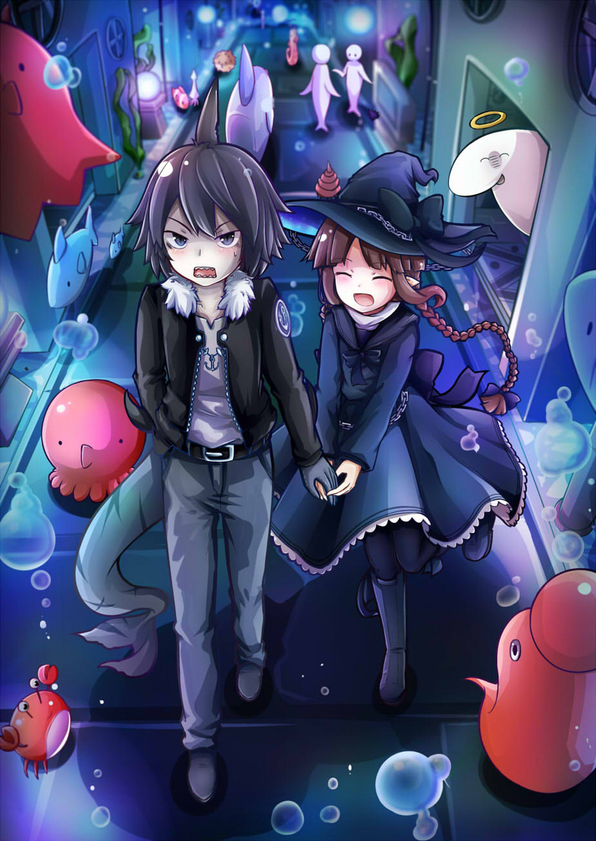 wadanohara, samekichi, syakesan, and tarako (funamusea and 1 more) drawn by nano_(mianhua_maoqiu)