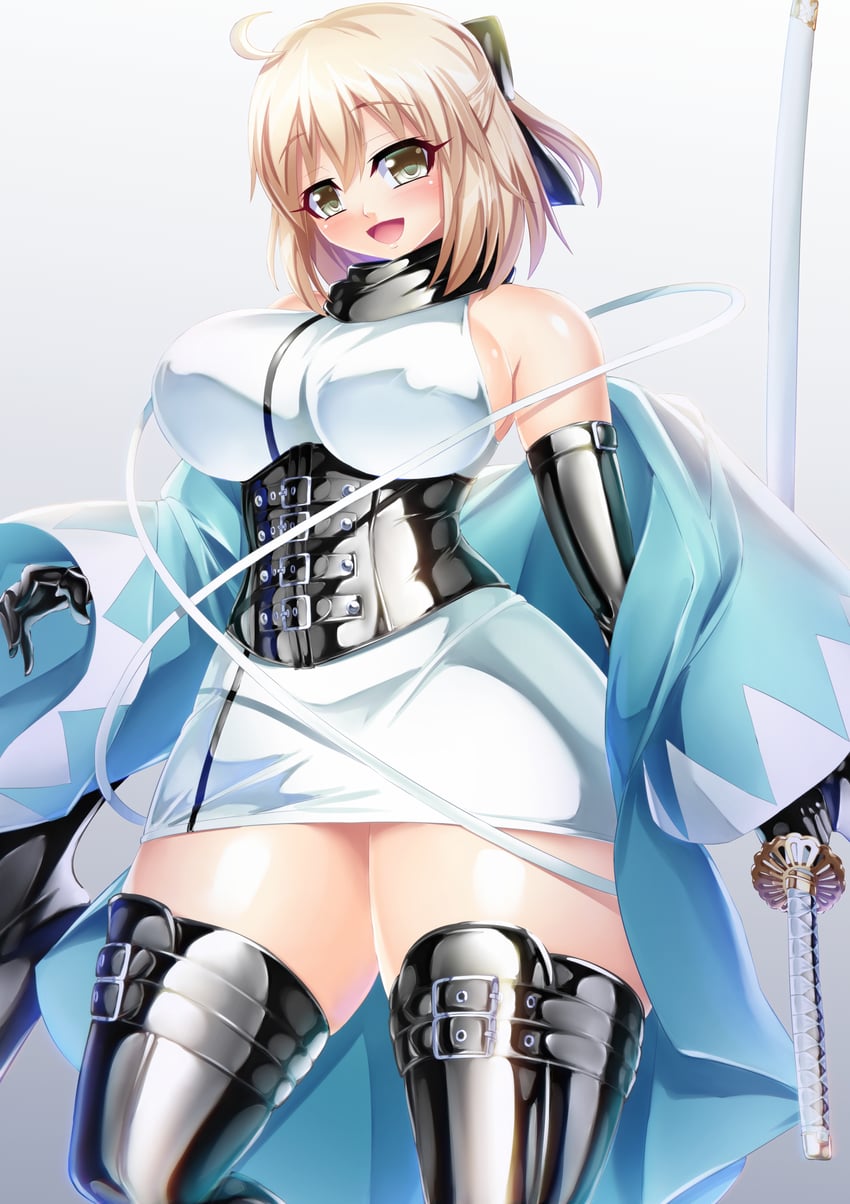 okita souji (fate and 2 more) drawn by kogawawaki