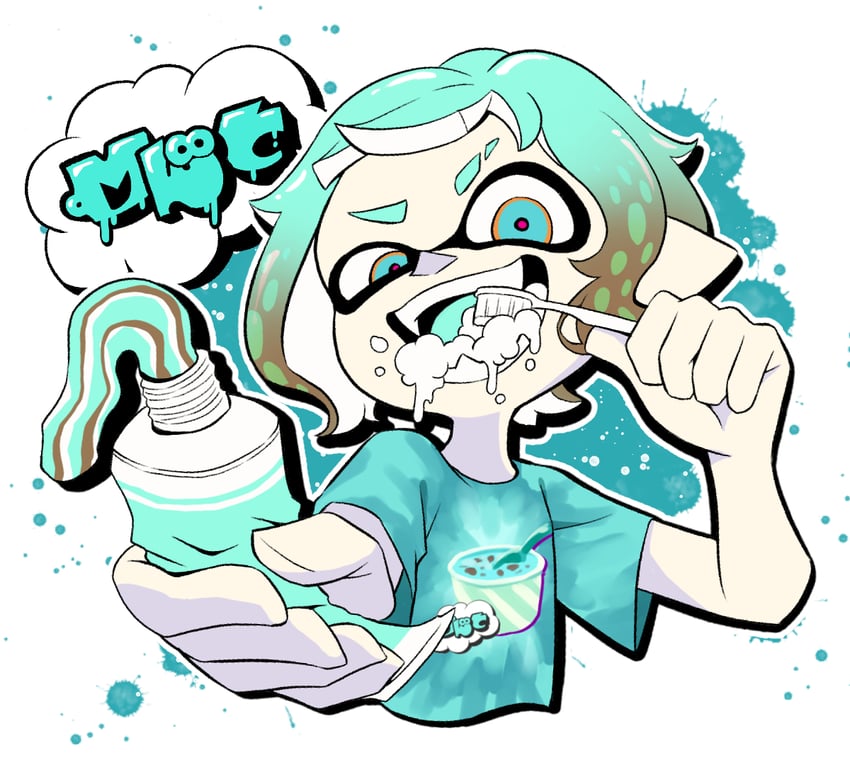 inkling player character and inkling girl (splatoon and 1 more) drawn by teo_(teorekka)