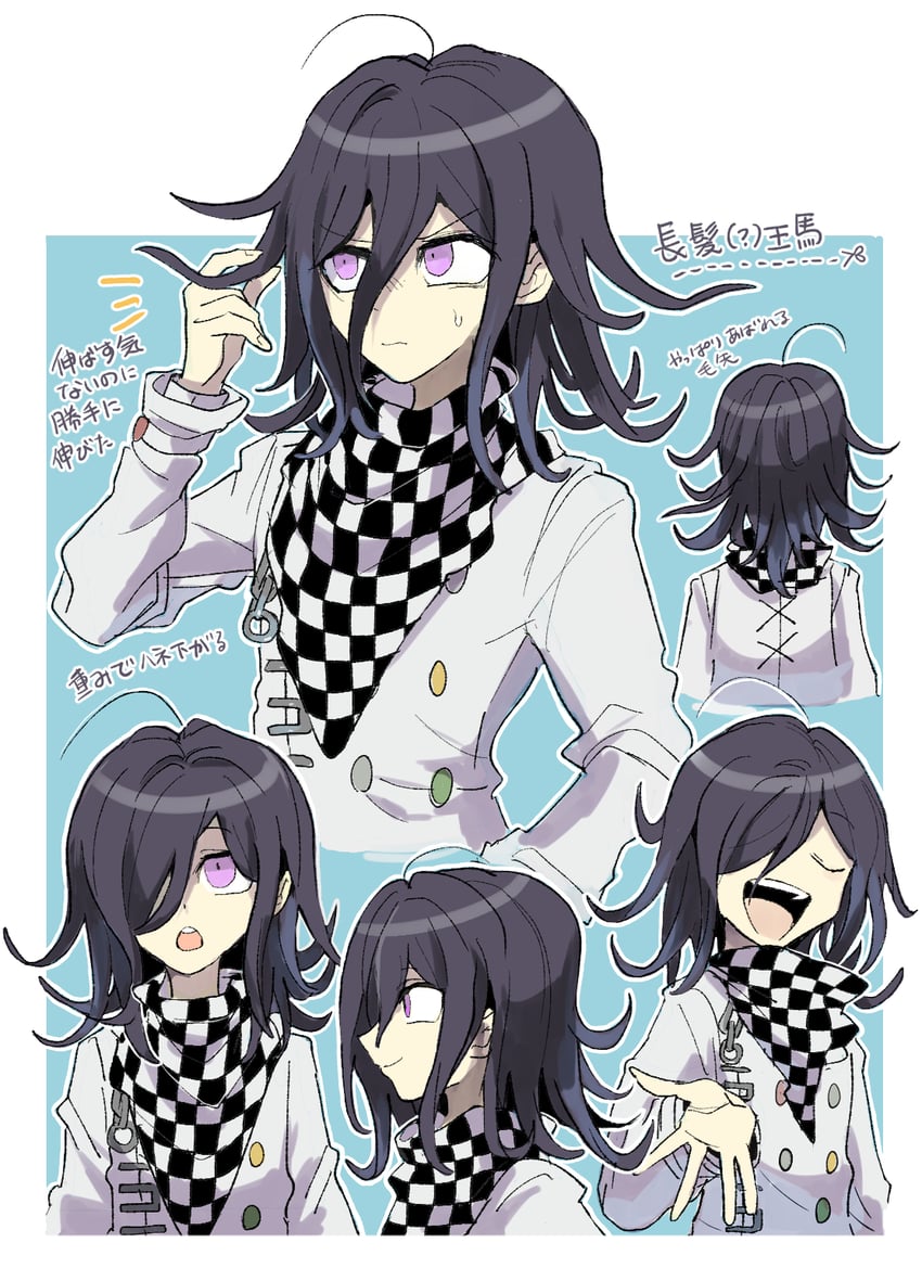 oma kokichi (danganronpa and 1 more) drawn by kumakoro_(tetsupag)