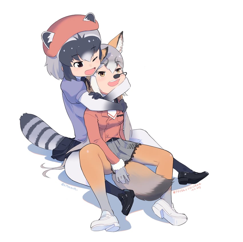 common raccoon and island fox (kemono friends and 1 more) drawn by beleven