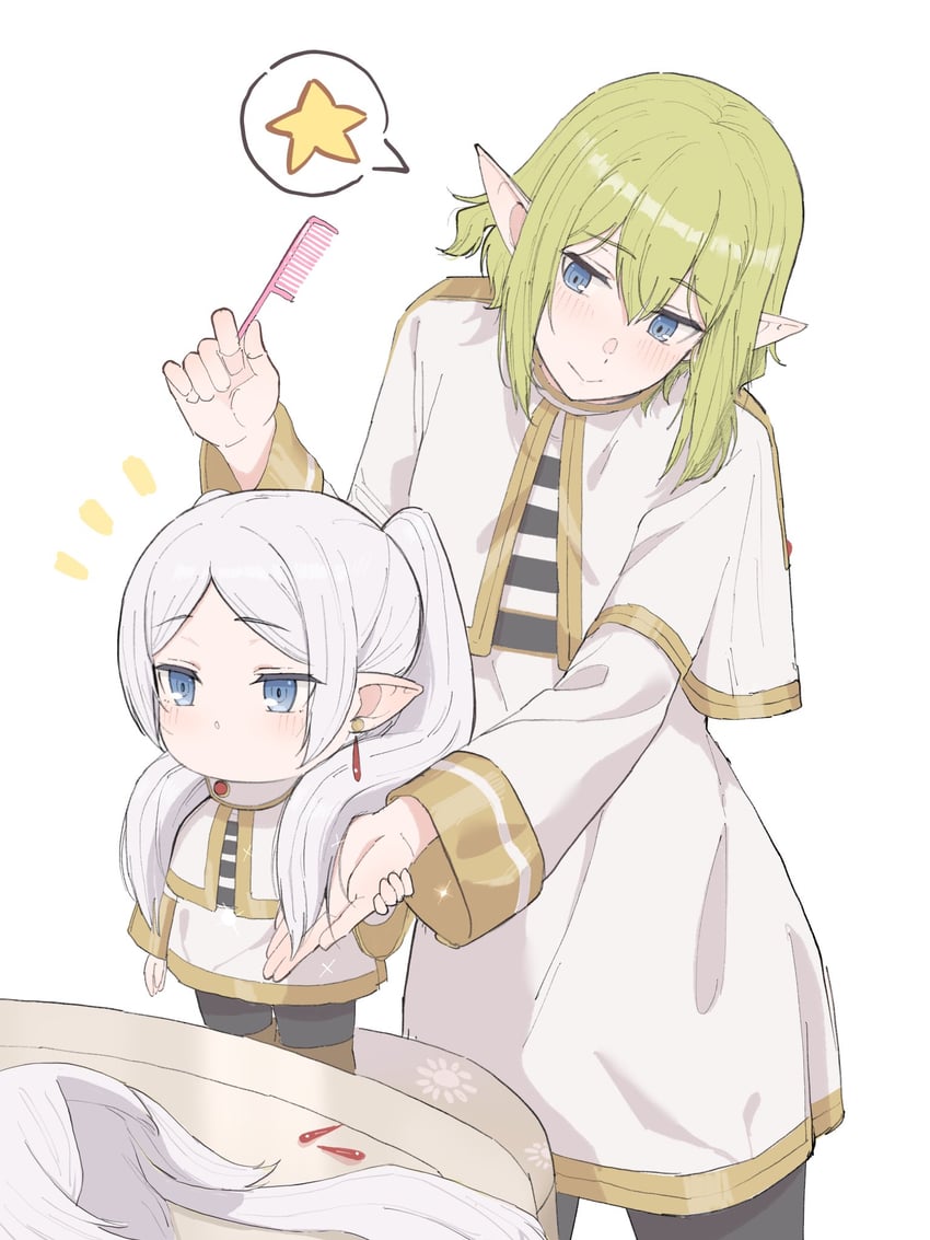 frieren and ryu lion (sousou no frieren and 1 more) drawn by niceumeboshi