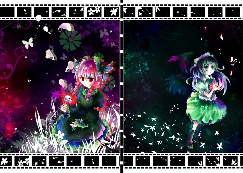 kaenbyou rin and reiuji utsuho (touhou) drawn by kazu_(muchuukai)