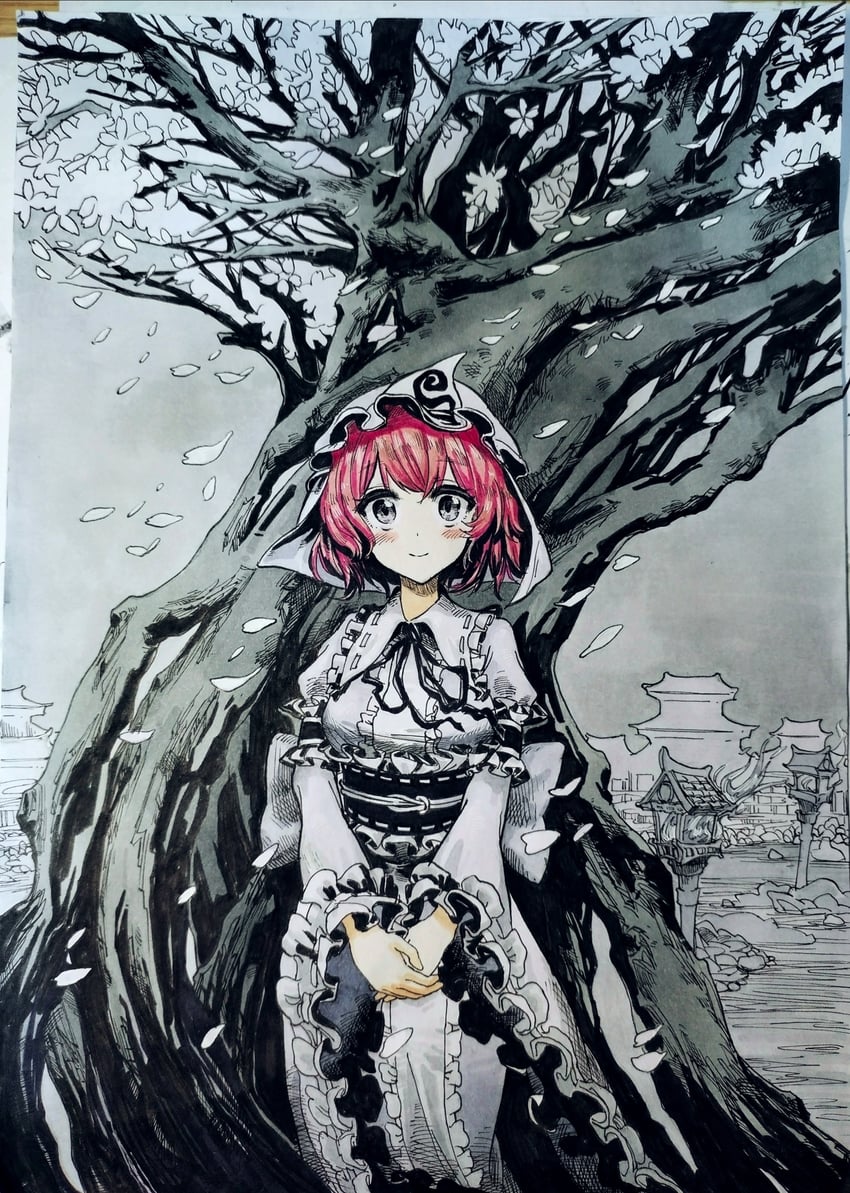 saigyouji yuyuko and saigyou ayakashi (touhou) drawn by ya_yuan