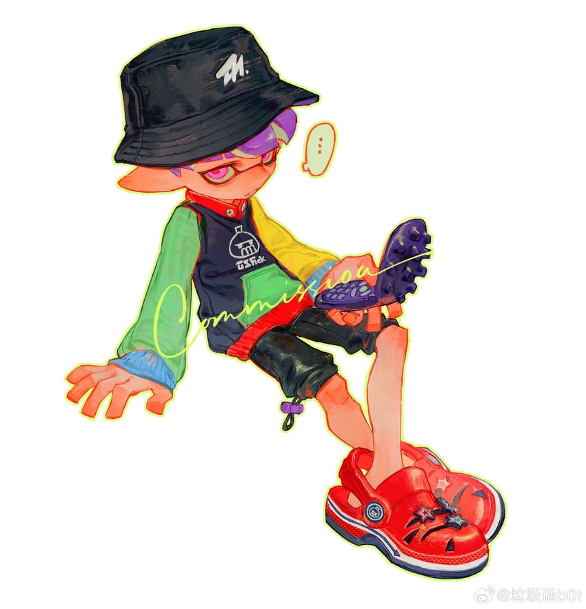 inkling player character and inkling boy (splatoon) drawn by creamyghost