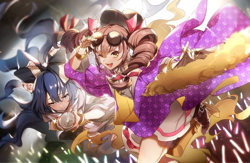 yorigami shion and yorigami jo'on (touhou) drawn by no-kan