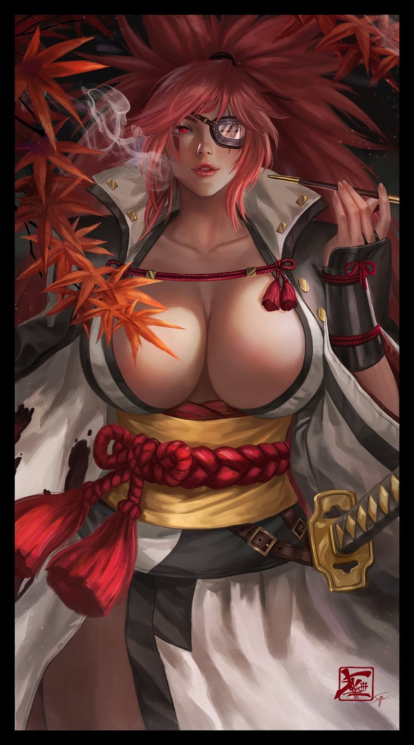 baiken (guilty gear and 1 more) drawn by soffa
