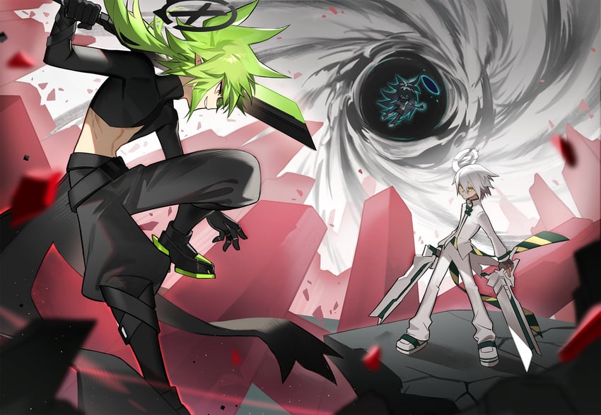 xander, zain, and elaen (aotu world) drawn by aleo