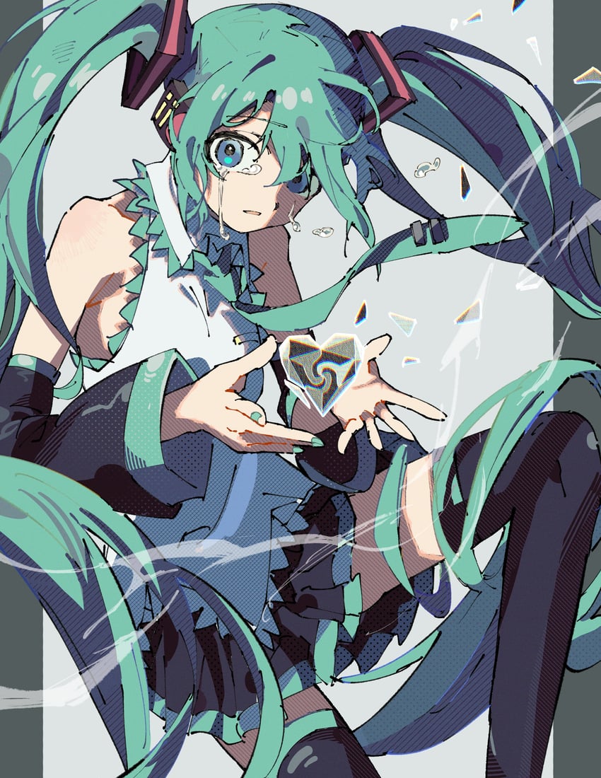 hatsune miku (vocaloid and 1 more) drawn by sashimisu