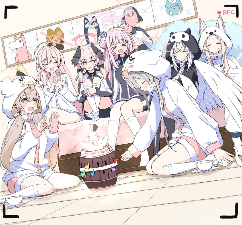 mika, koharu, hanako, seia, hifumi, and 9 more (blue archive) drawn by sateto_(user_knrf2332)