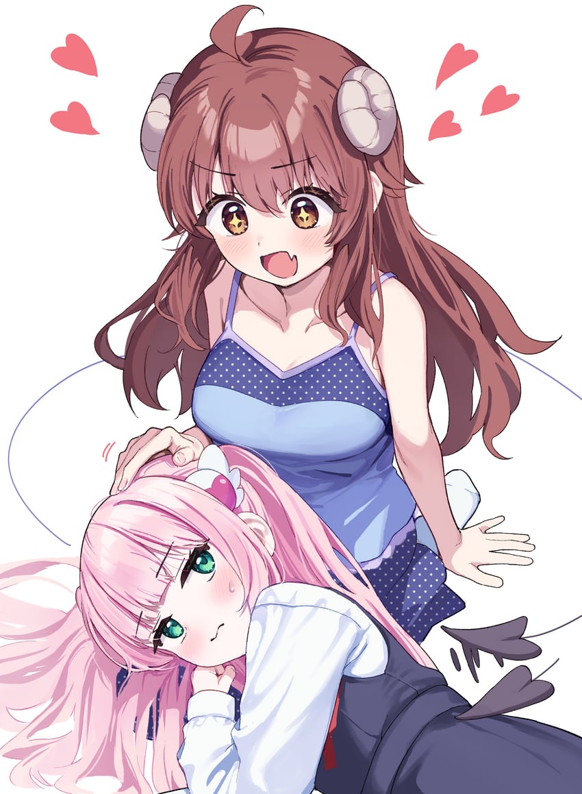 yoshida yuuko and chiyoda momo (machikado mazoku) drawn by suzushi_moruto