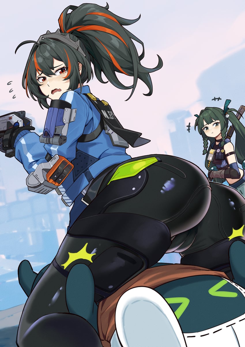 zhu yuan, eous, and qingyi (zenless zone zero) drawn by hpapo