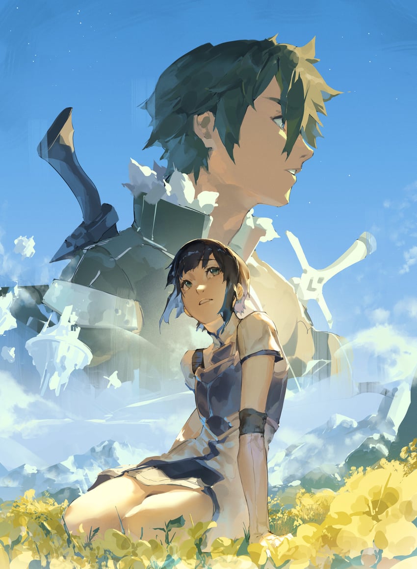 kirito and sachi (sword art online) drawn by kuno_(runkunochan)