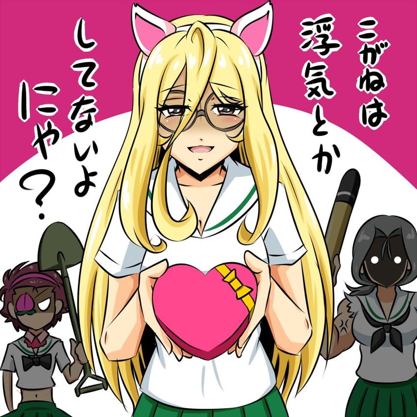nekonyaa, piyotan, and momogaa (girls und panzer) drawn by kogane_(staygold)