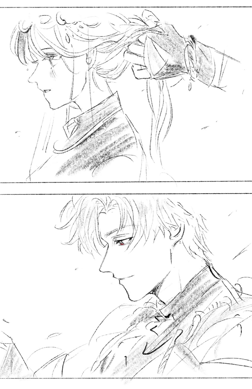 protagonist and sylus (love and deepspace) drawn by fussy808