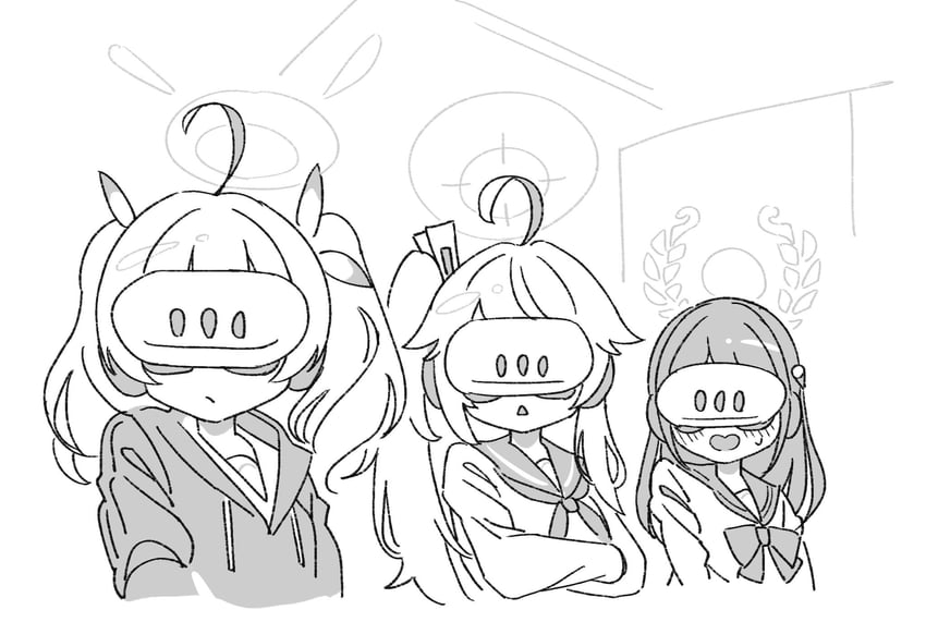 natsu, yoshimi, and airi (blue archive) drawn by torikoshi_kurou