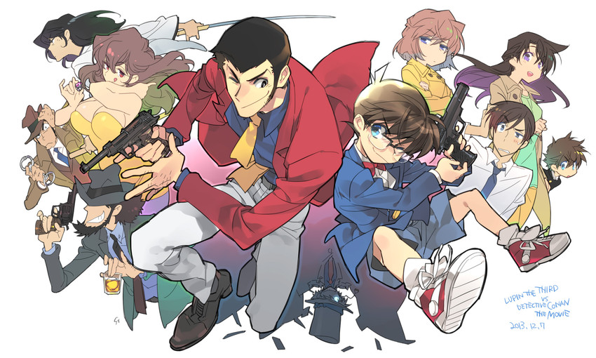 edogawa conan, haibara ai, mouri ran, kaitou kid, arsene lupin iii, and 6 more (meitantei conan and 3 more) drawn by toujou_sakana