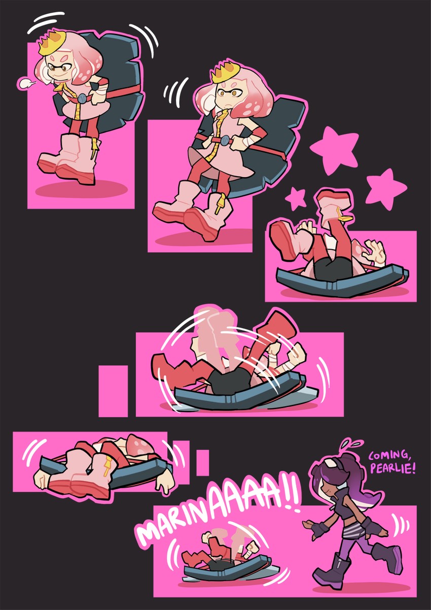 marina and pearl (splatoon and 2 more) drawn by gomipomi