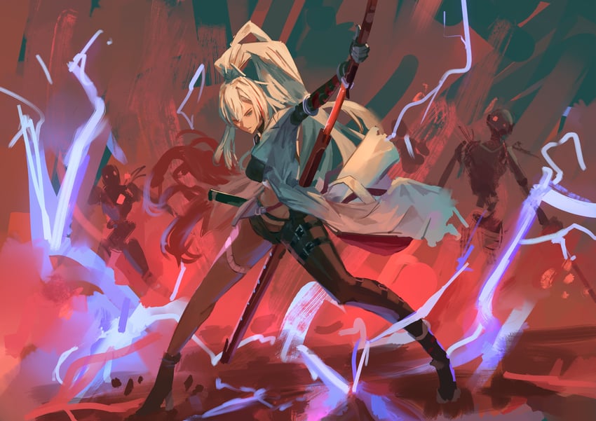 alpha and alpha: crimson weave (punishing: gray raven) drawn by jun_zt