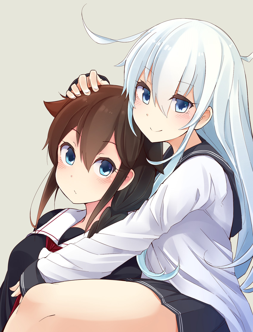hibiki, shigure, and shigure kai ni (kantai collection) drawn by suruga_(xsurugax)