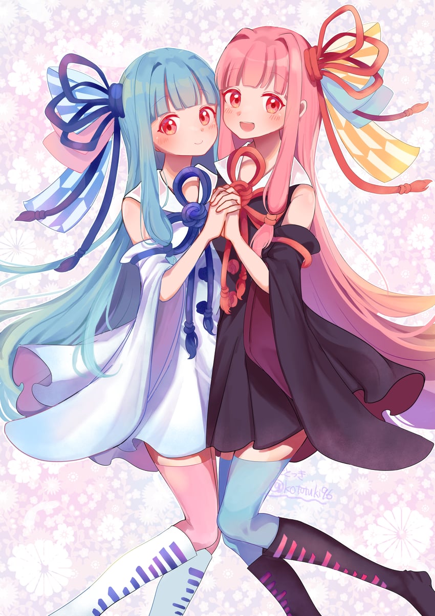 kotonoha akane and kotonoha aoi (voiceroid and 1 more) drawn by kototsuki_(kototuki96)